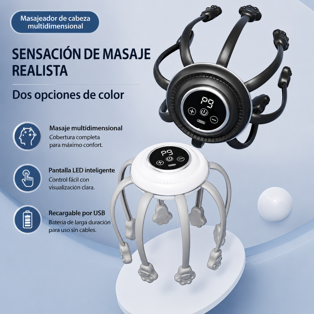 Masajeador Cabeza Electrico Inalambrico Antiestres Relajante-3