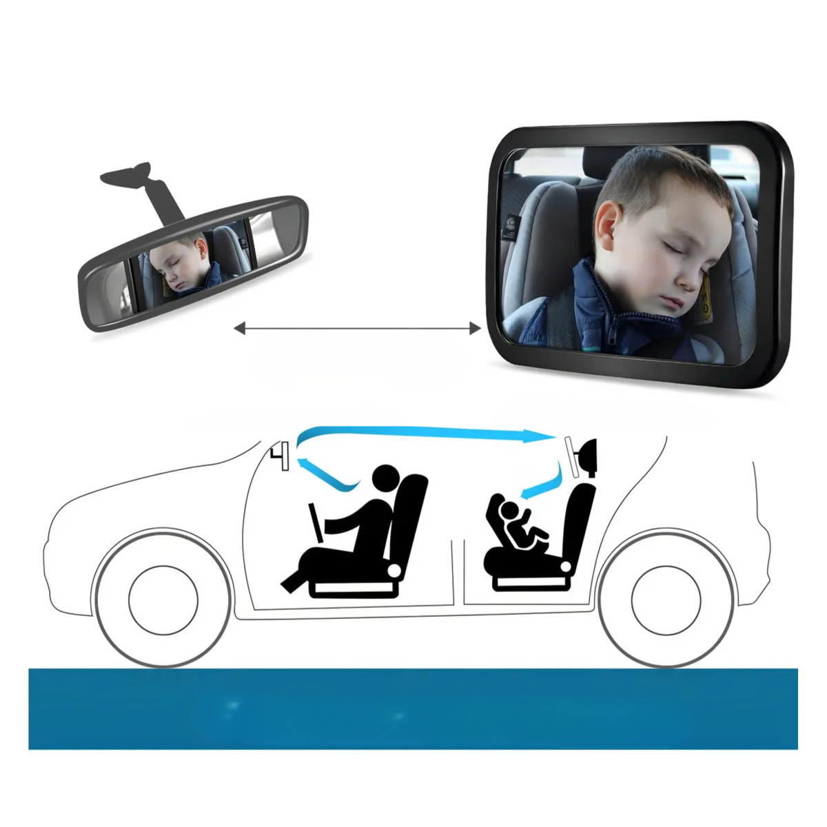 Espejo Retrovisor De Seguridad Auto Para Niños Y Bebé-3