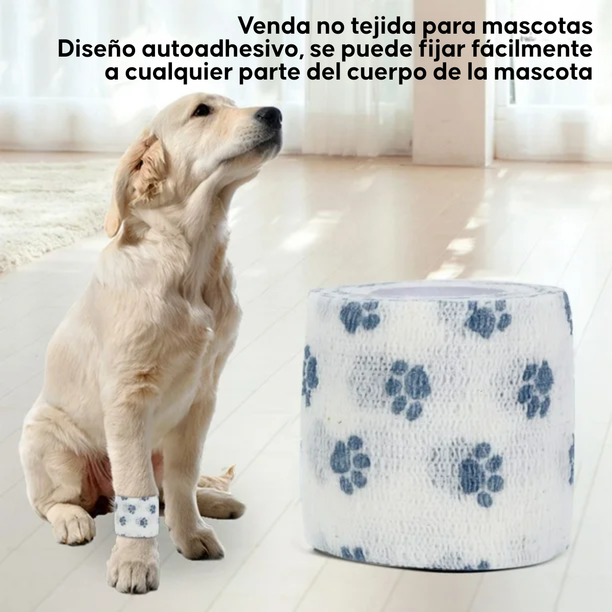 Venda Cohesiva Para Heridas Mascotas Autoadherente 5cmx4cm-3