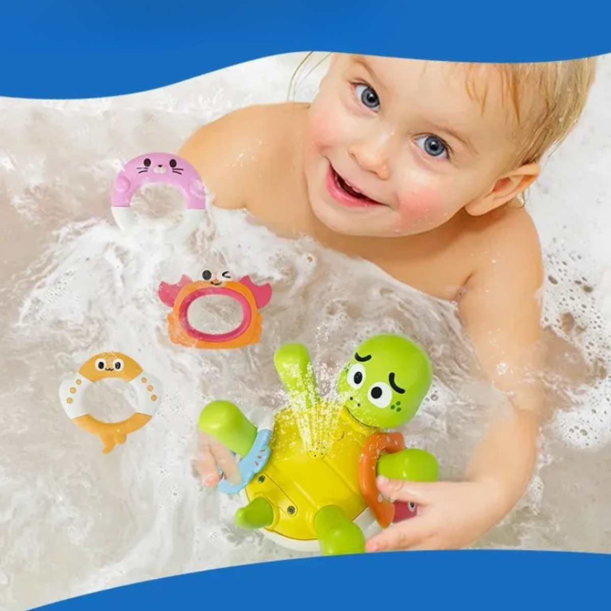 Juguete Tortuga De Actividades Lanzamiento Aros 18 Meses-5