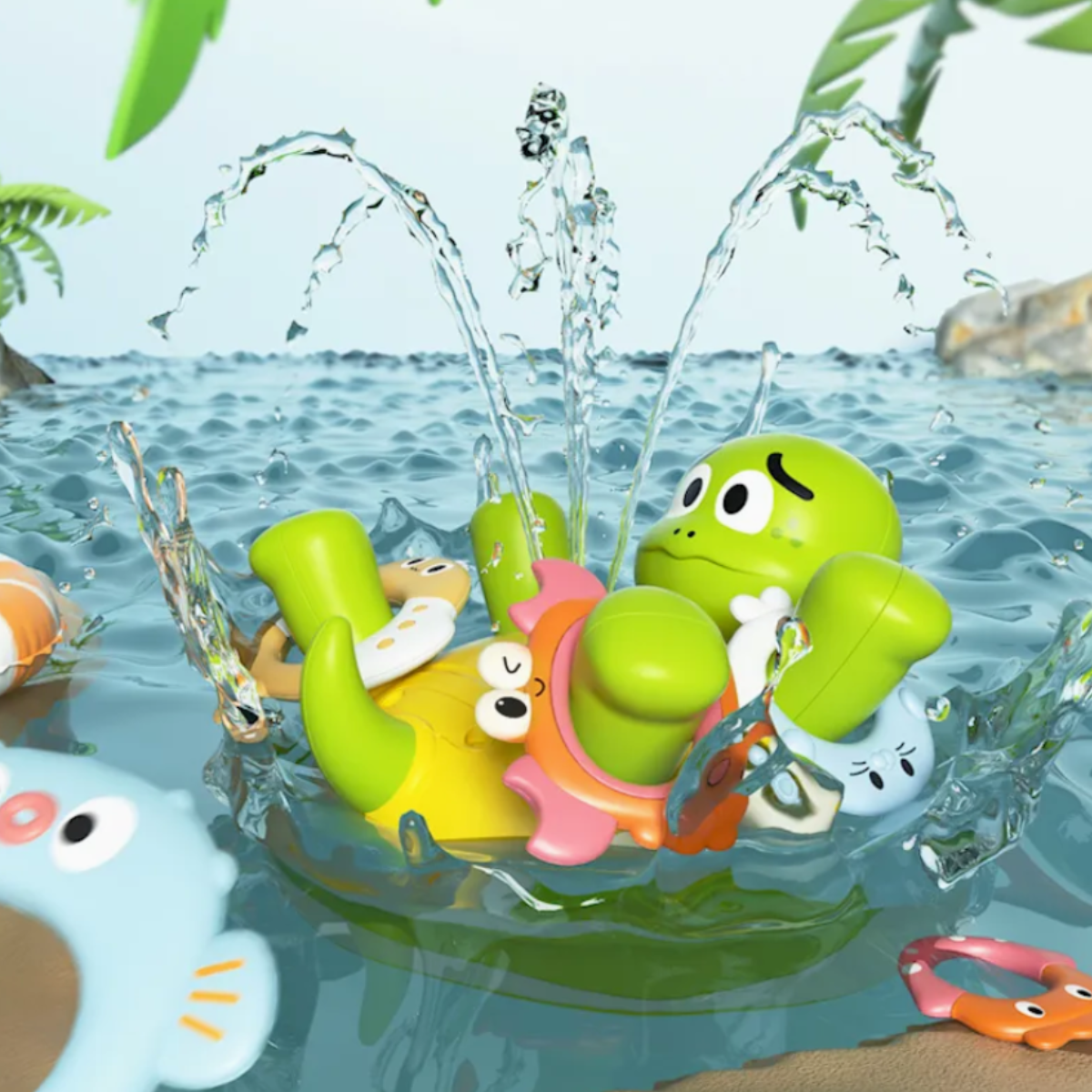 Juguete Tortuga De Actividades Lanzamiento Aros 18 Meses-6