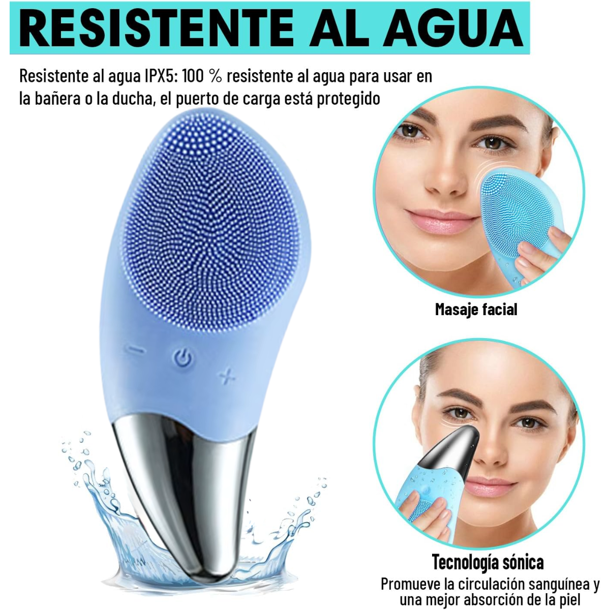 Limpiador Facial Sonico Silicona Cepillo Exfoliante Portatil-2