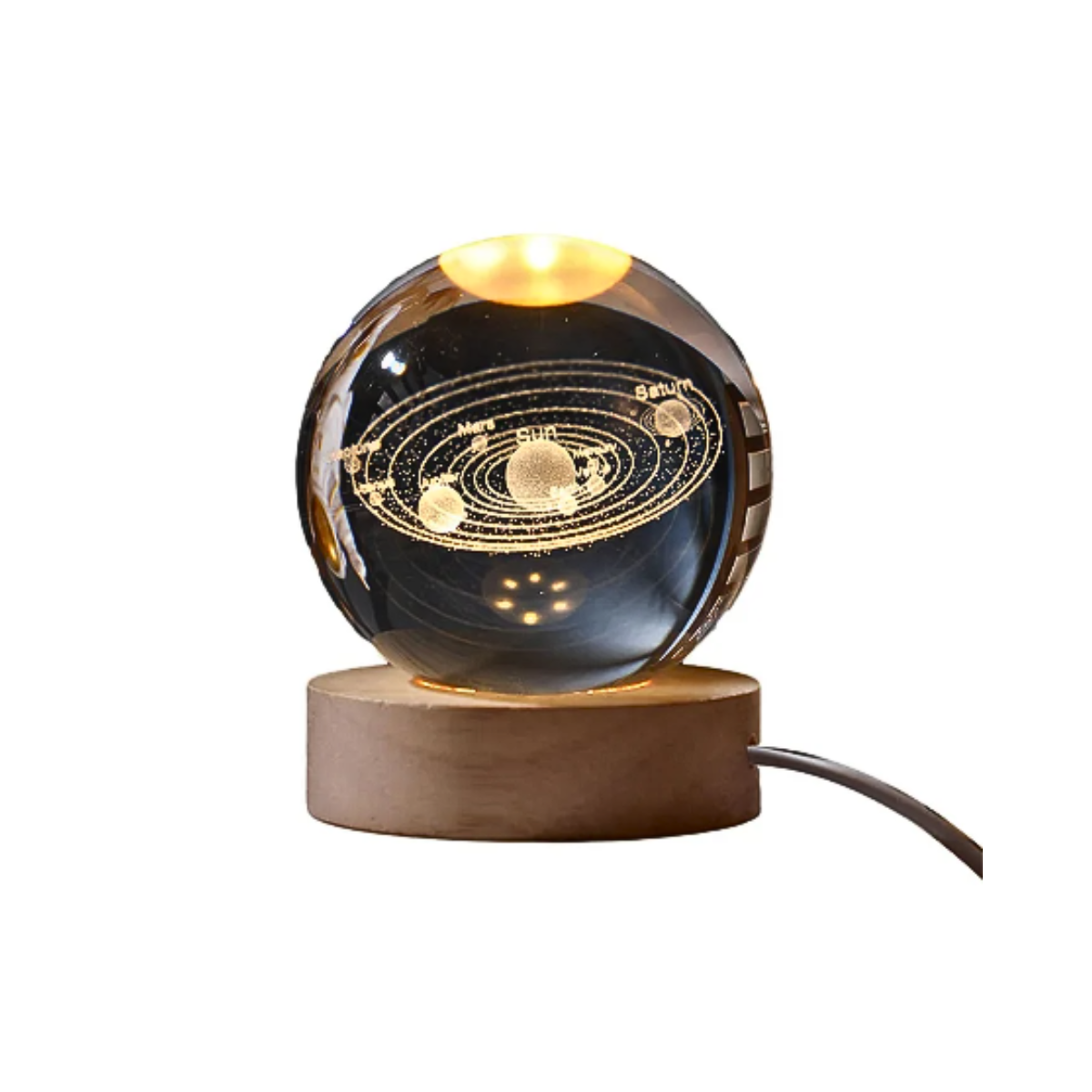 Lampara De Mesa De Noche Esfera De Cristal 3d 6 Cm Diámetro -4