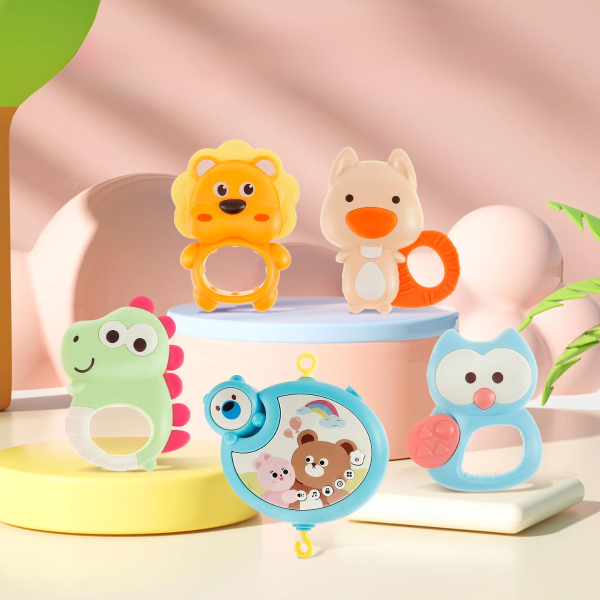 Movil Musical Para Cuna Proyector Luces Y Sonidos Bebe Azul-8