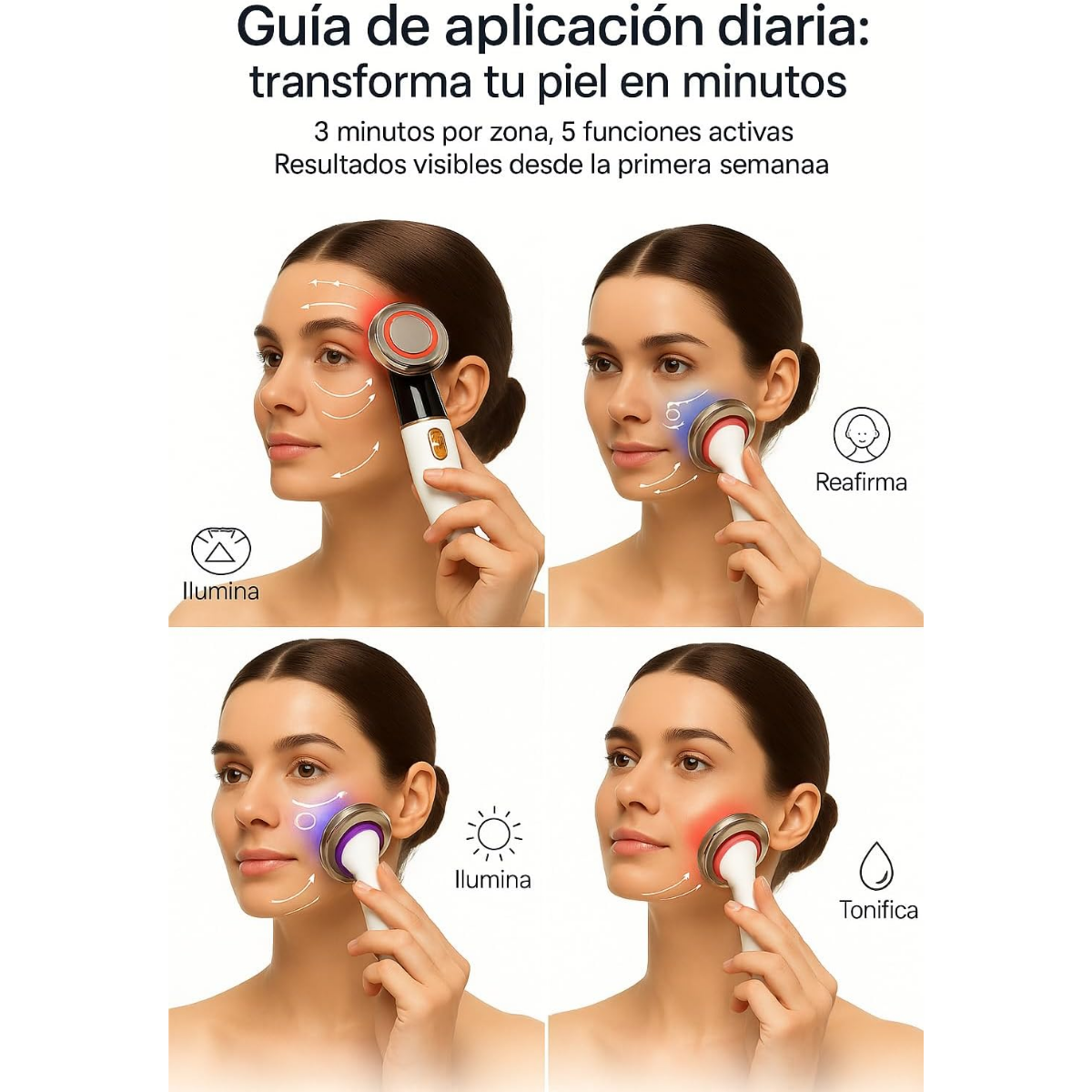Limpiador Facial Y Lifting Con Luz Led Antiedad Con Calor-5