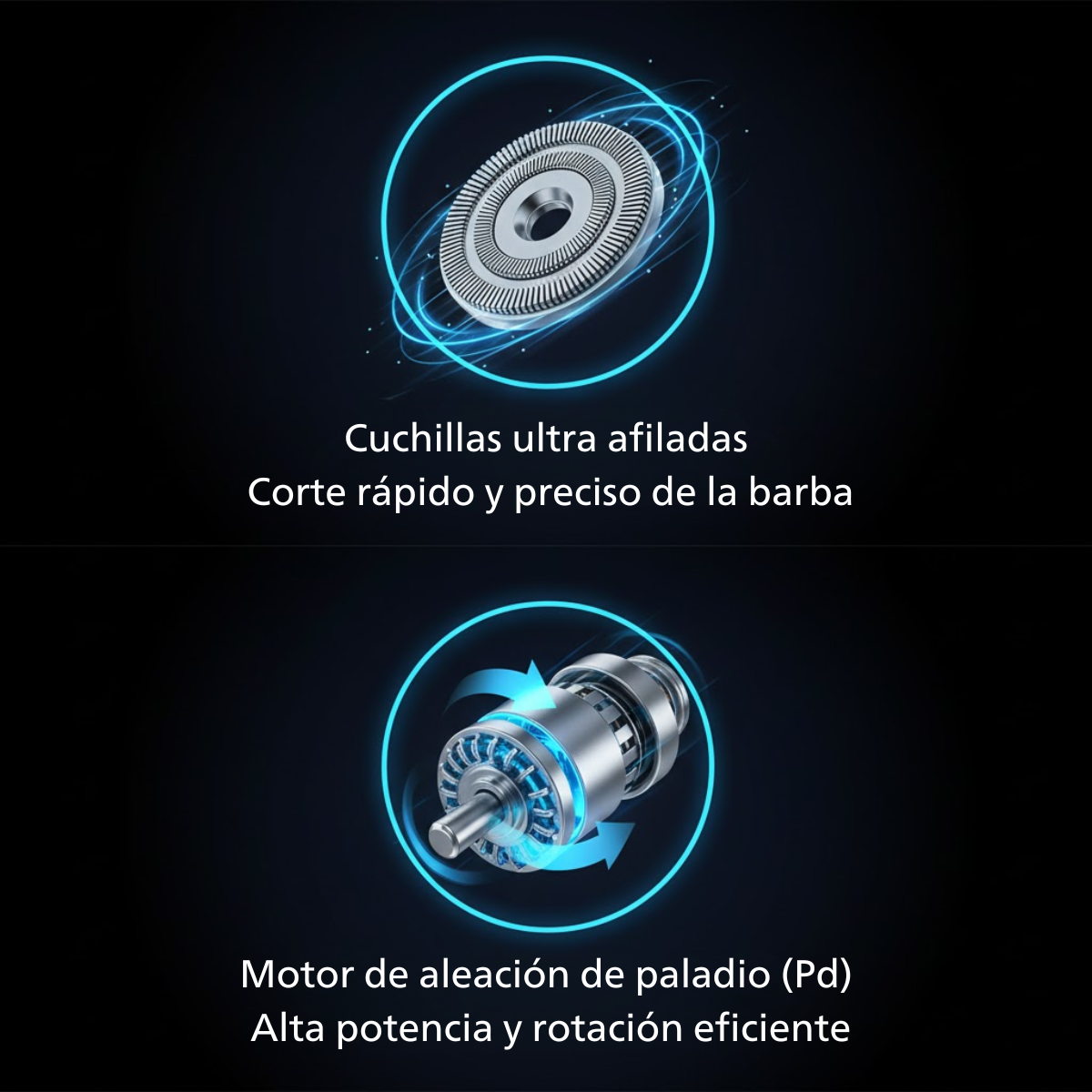 Maquina De Afeitar Portatil Hombre Rotativa Giratoria Waterproof 3007-3