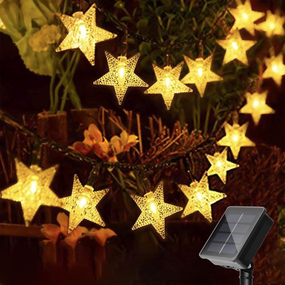 Luz Luces Navidad Carga Solar 5m Estrellas C lida-2