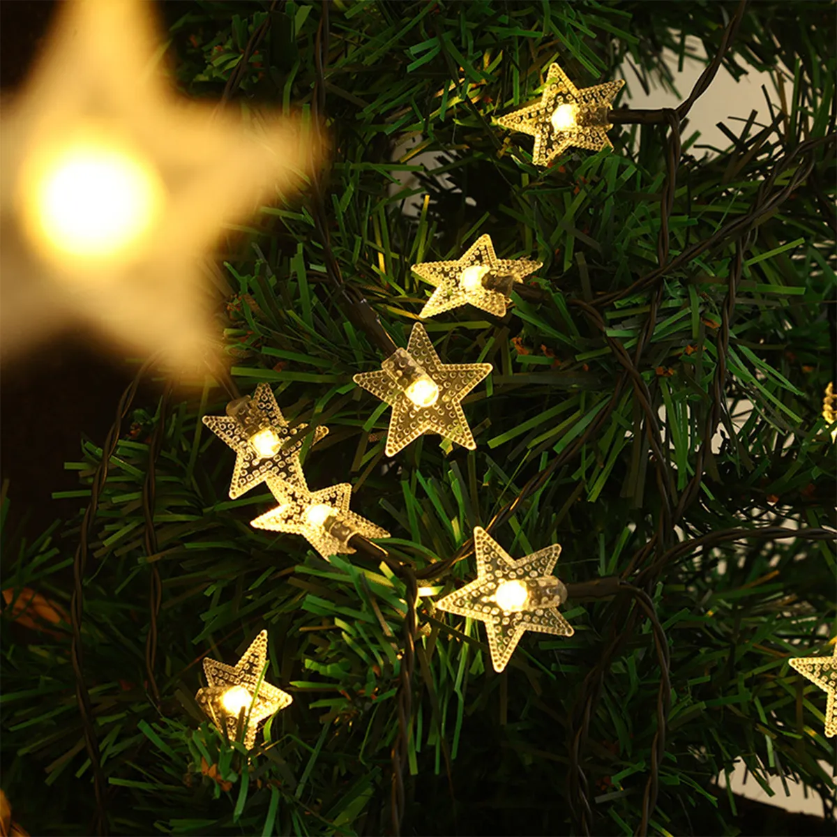 Luz Luces Navidad Carga Solar 5m Estrellas C lida-4