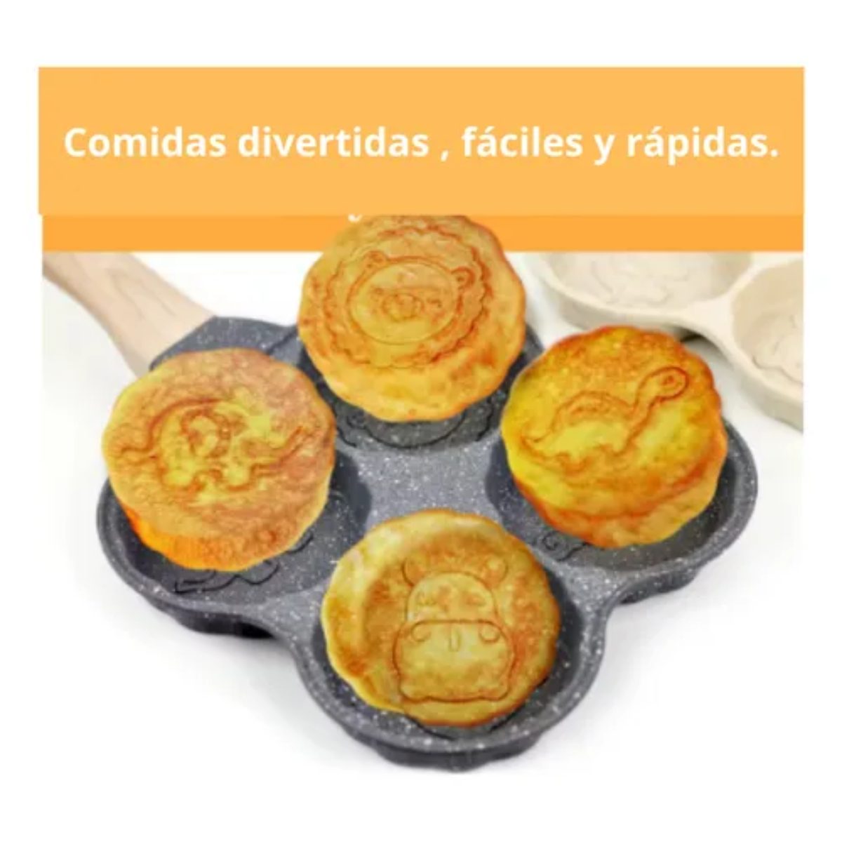 Sartén 4 Divisiones Huevos Hamburguesas Hot Cake Con Diseños-2