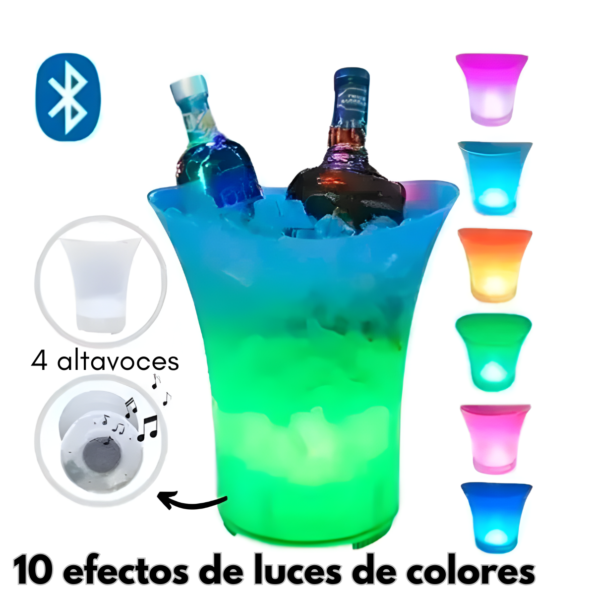 Hielera Con Parlante Bluetooth Luces Led Cooler Speaker-2