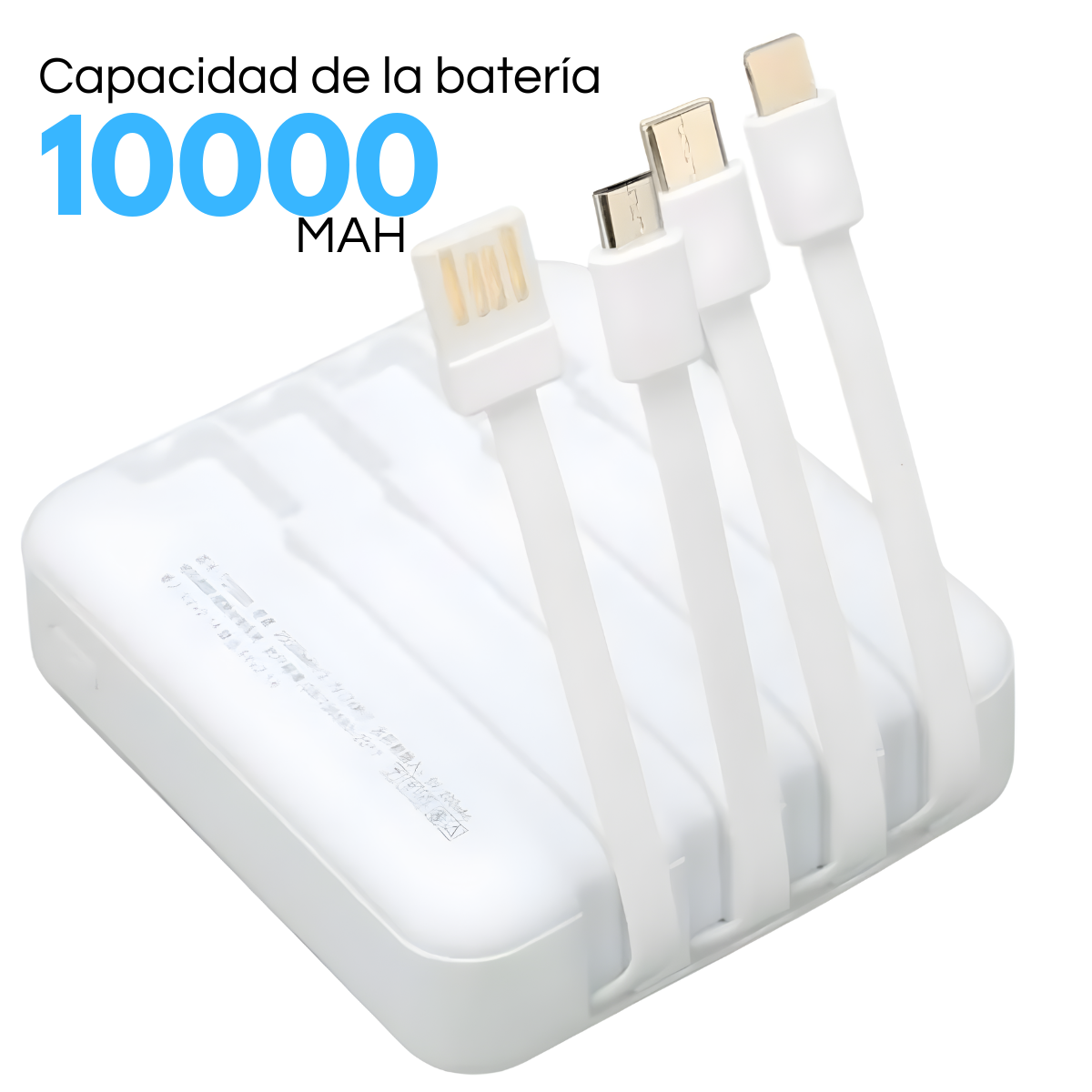 Cargador Inalámbrico Powerbank 10000mah Carga Solar 4 cables-2