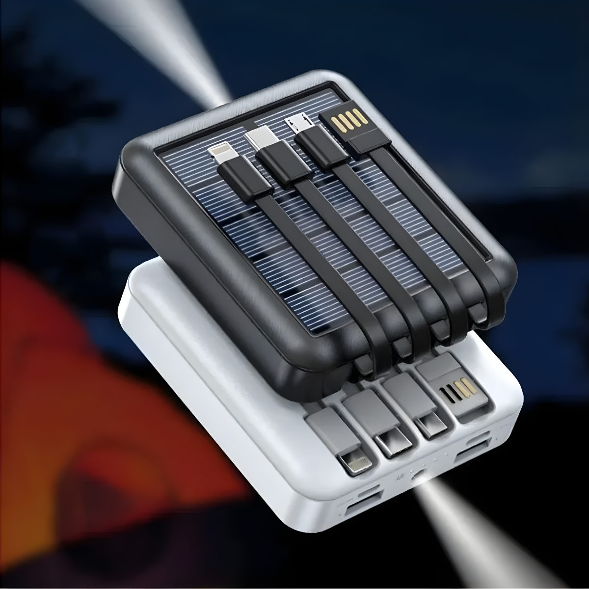 Cargador Inalámbrico Powerbank 10000mah Carga Solar 4 cables-7