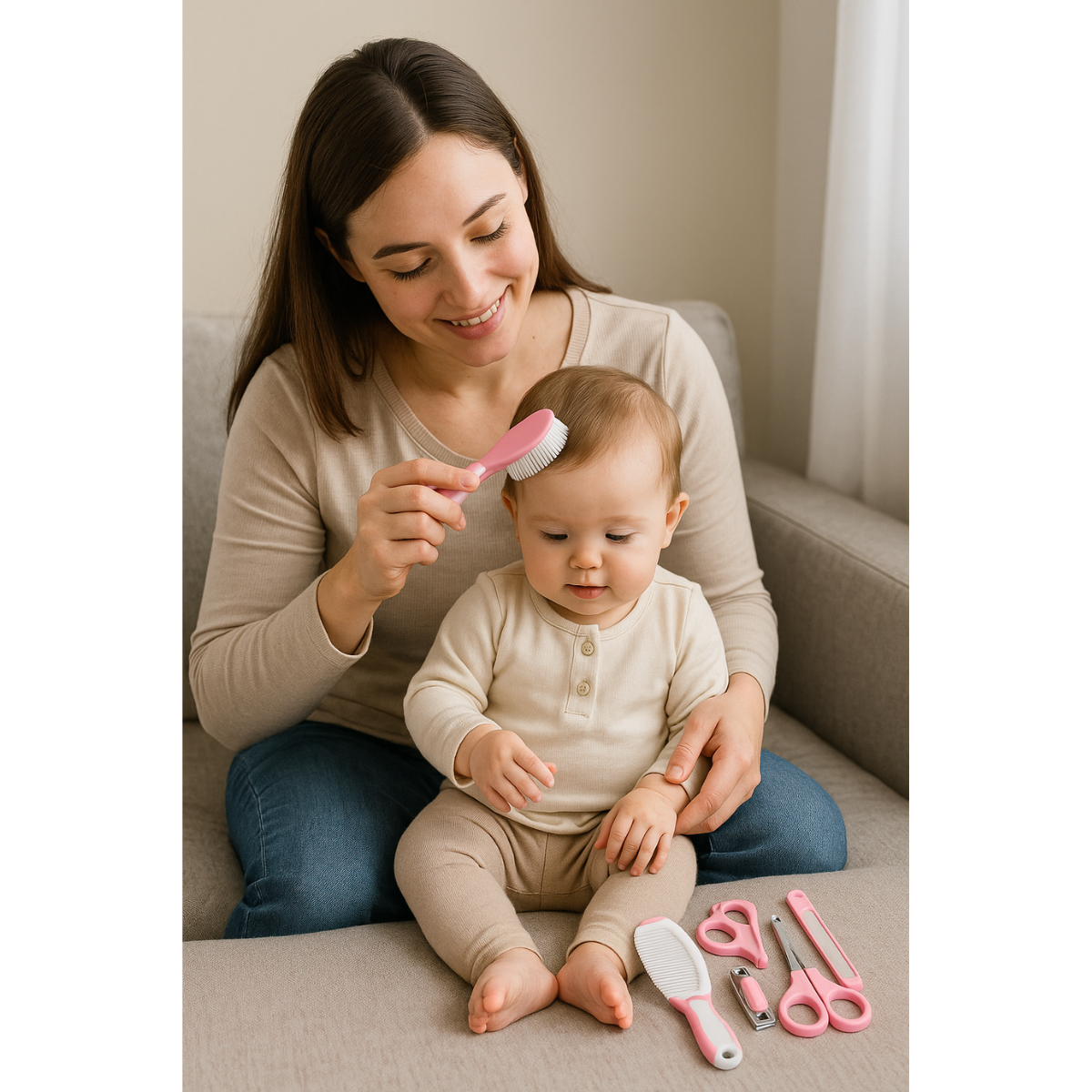 Set Cuidado Higiene Bebé 6 En 1 Cepillo Cortauñas Lima-6