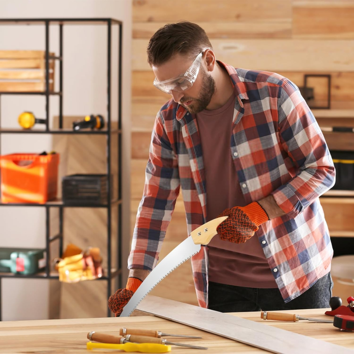 Sierra Podadora Curva Manual Mango Madera + Funda 33 Cm-3