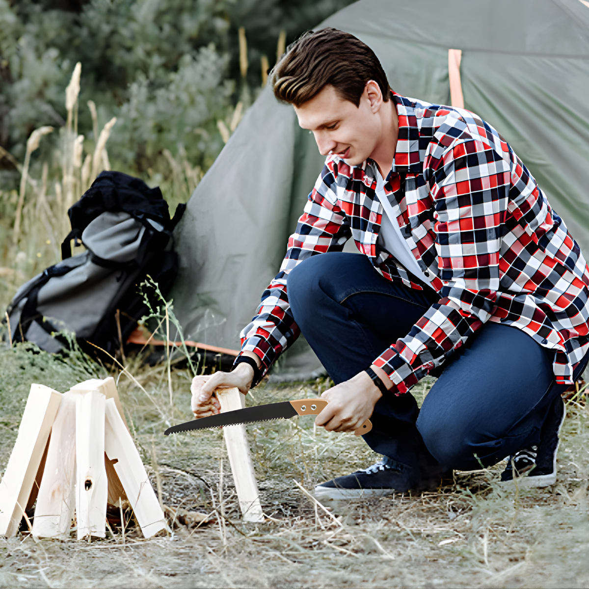 Sierra Podadora Curva Manual Mango Madera + Funda 33 Cm-6