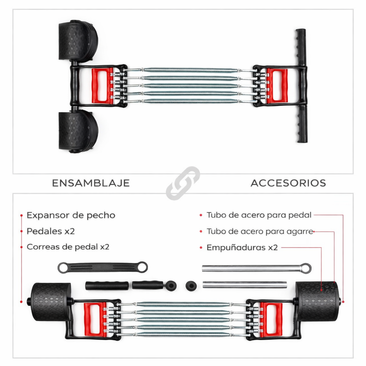 Extensor Elastico De Resorte Para Pecho Y Brazos Fitness-3