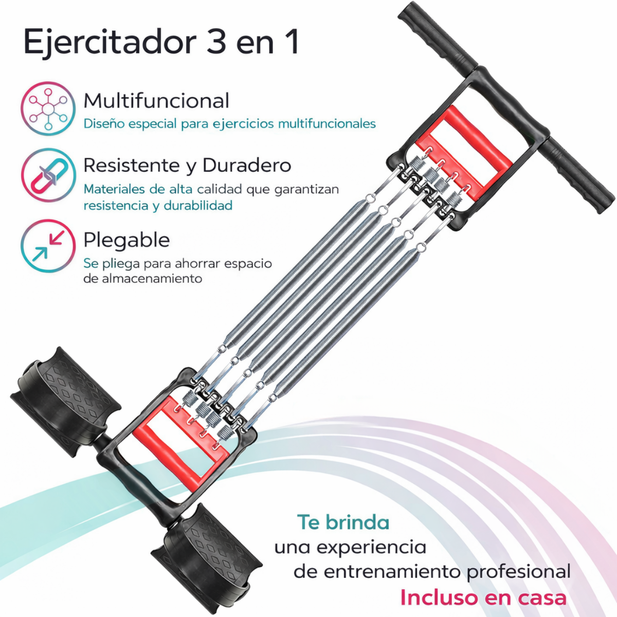 Extensor Elastico De Resorte Para Pecho Y Brazos Fitness-4
