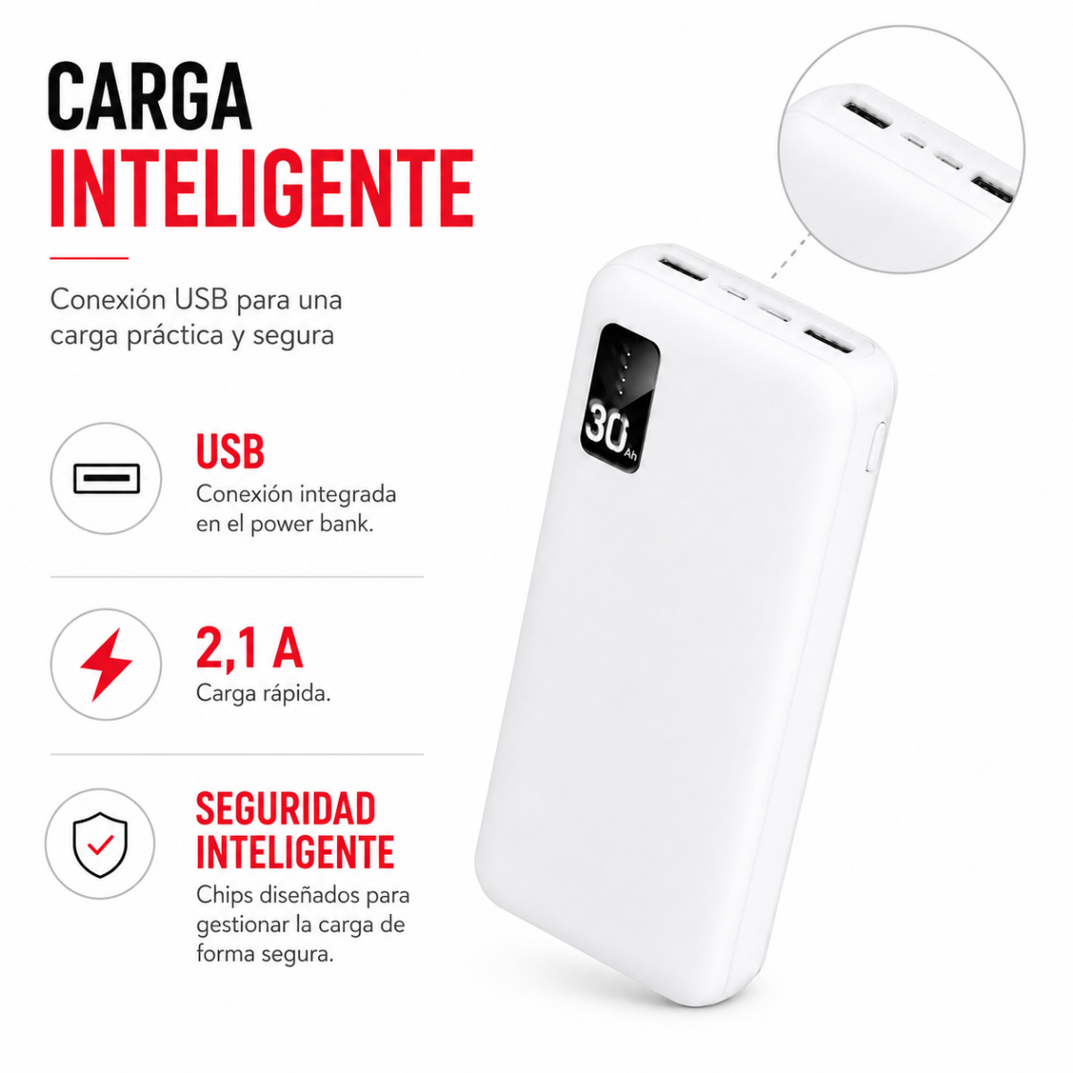 Power Bank 30000mah Cargador Portatil Universal Gm-3