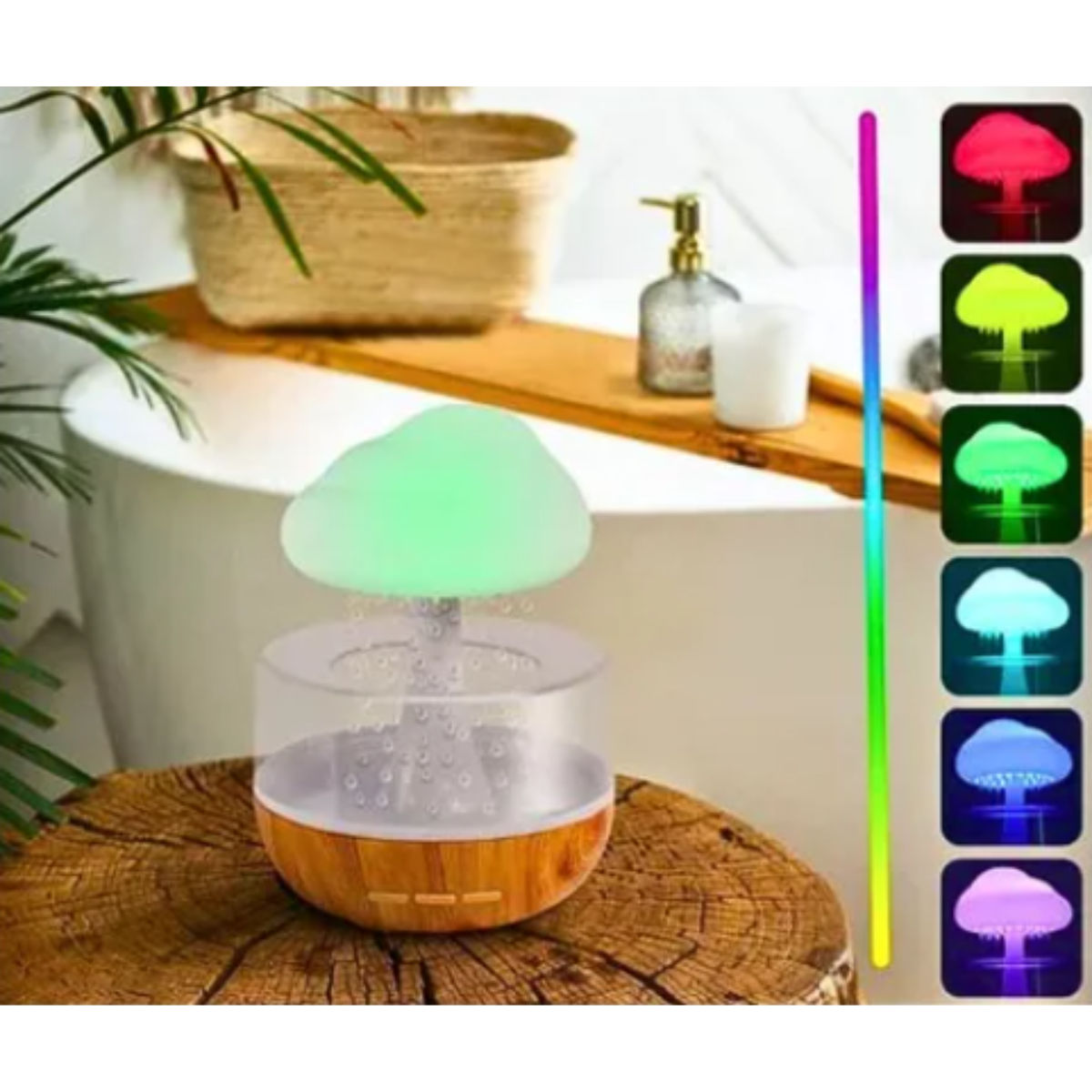 Difusor De Aroma Humidificador Nube Efecto Lluvia Multicolor-2
