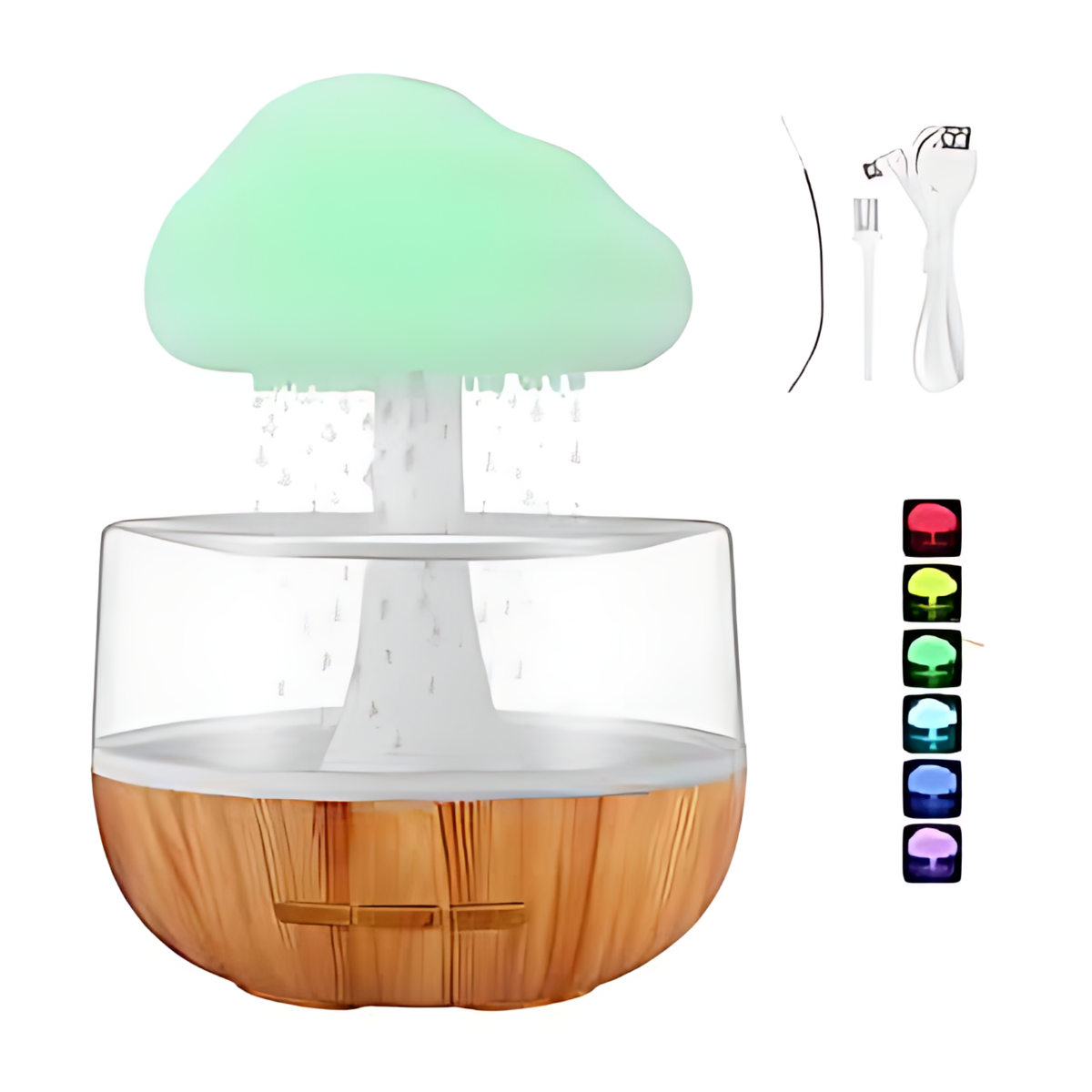 Difusor De Aroma Humidificador Nube Efecto Lluvia Multicolor-3