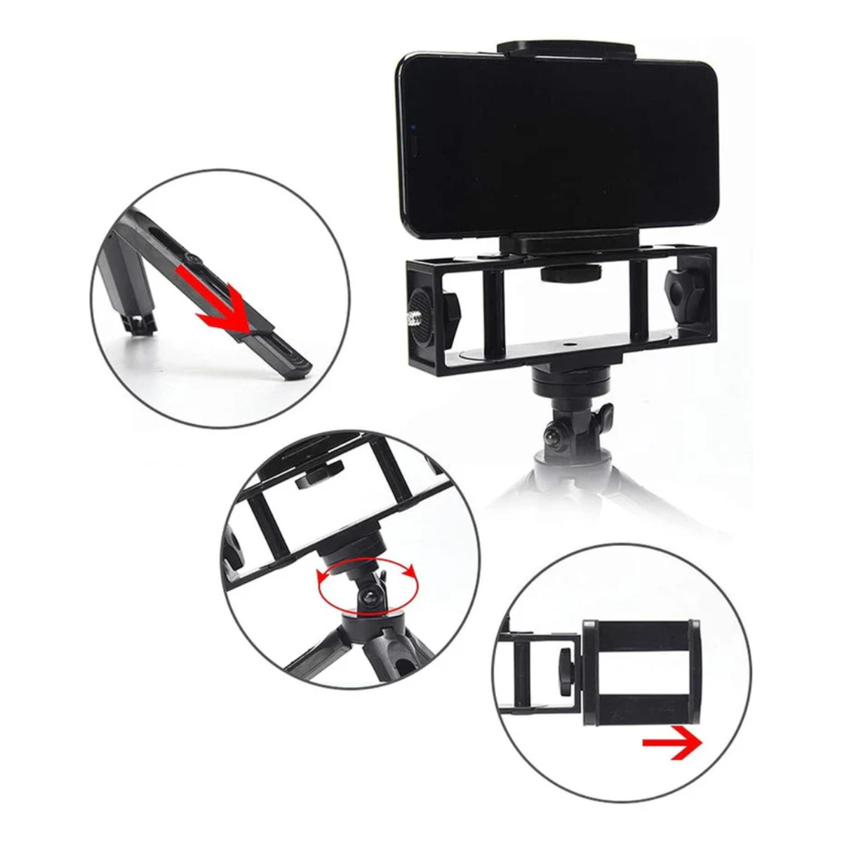 Soporte Para Celular Triple Para Grabación Fotos Multiuso-2