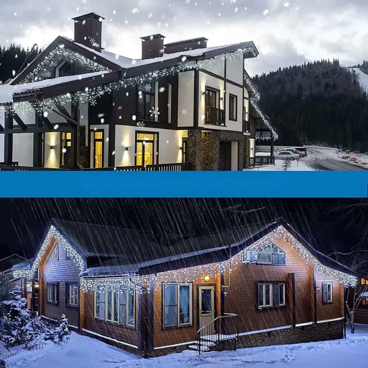 Luz Luces Navidad Cascada Cálida Blanca Multicolor 3mx1m-2