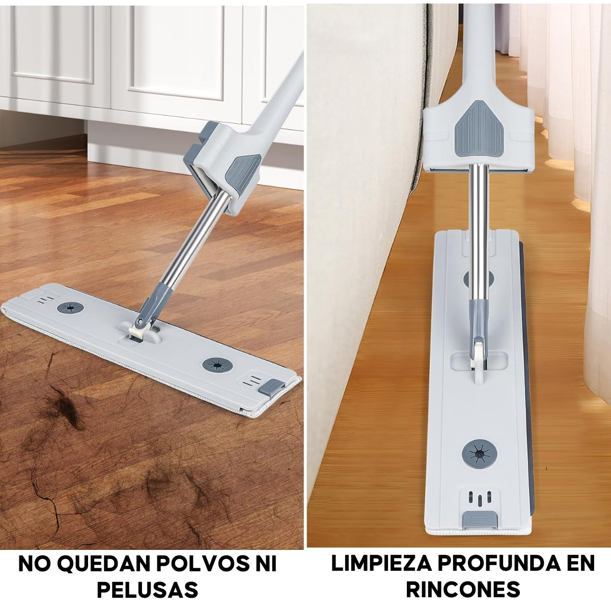 Mopa Plana Microfibra Con Balde Plegable Escurridor Incluido-3