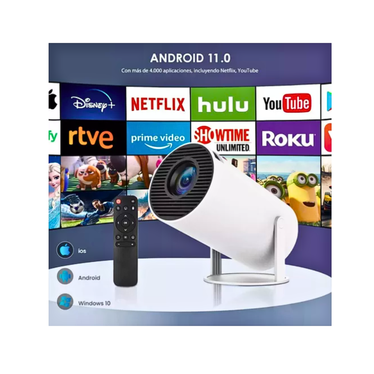Proyector Mini Hy300 Profesional 4k Hd Wifi Smarttv Portátil-2