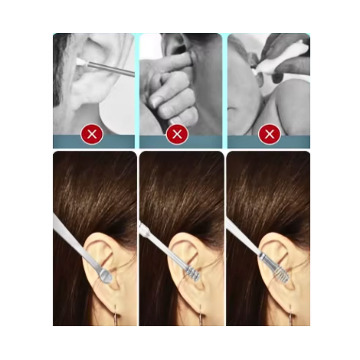 5 Pcs De Removedor Cerumen Limpia Oídos Kit Limpieza Orejas-2