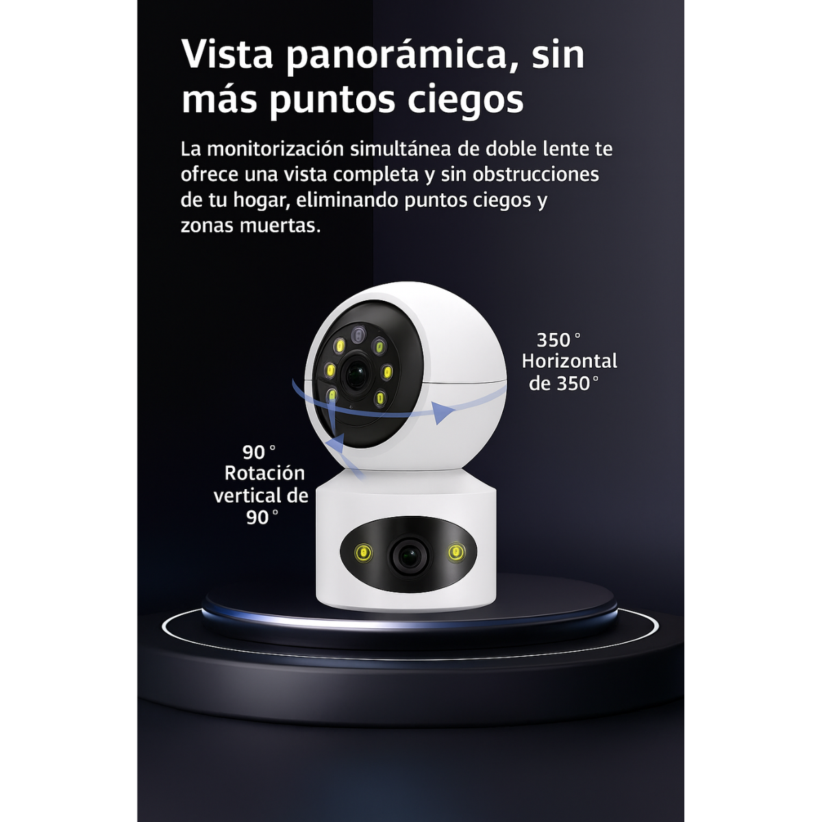 Wifi Cámara Seguridad Hogar Visión Remota Doble Lente-2