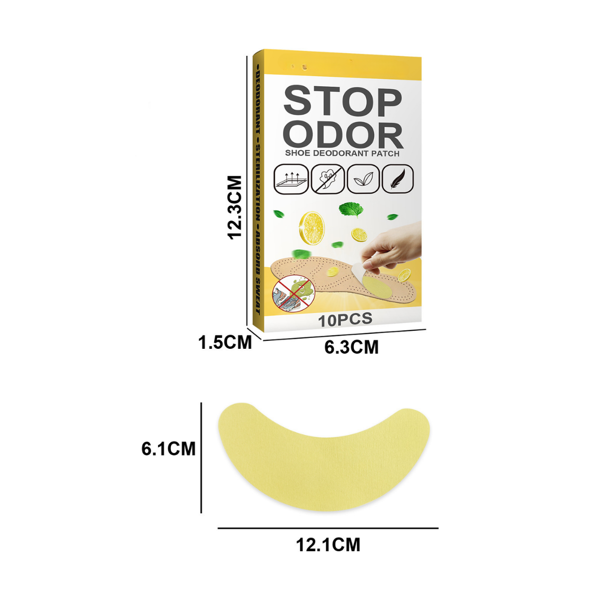 Pack 10 Parches Desodorante Anti Olor Para Calzado Zapatos-2