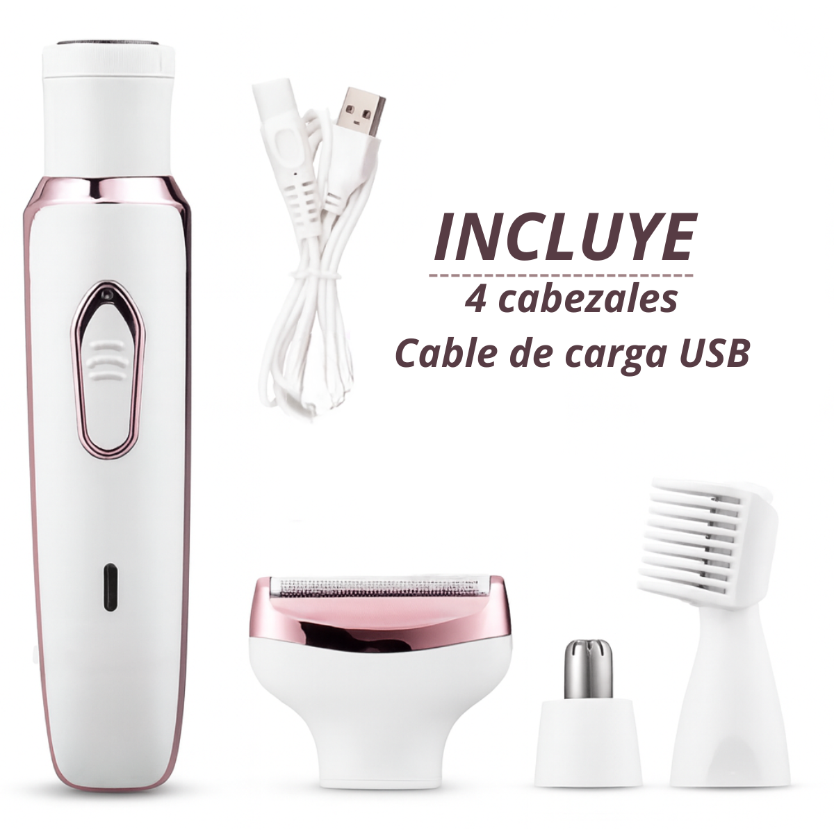Maquina Depiladora Portatil Recargable Mujer Waterproof 4 en 1-3