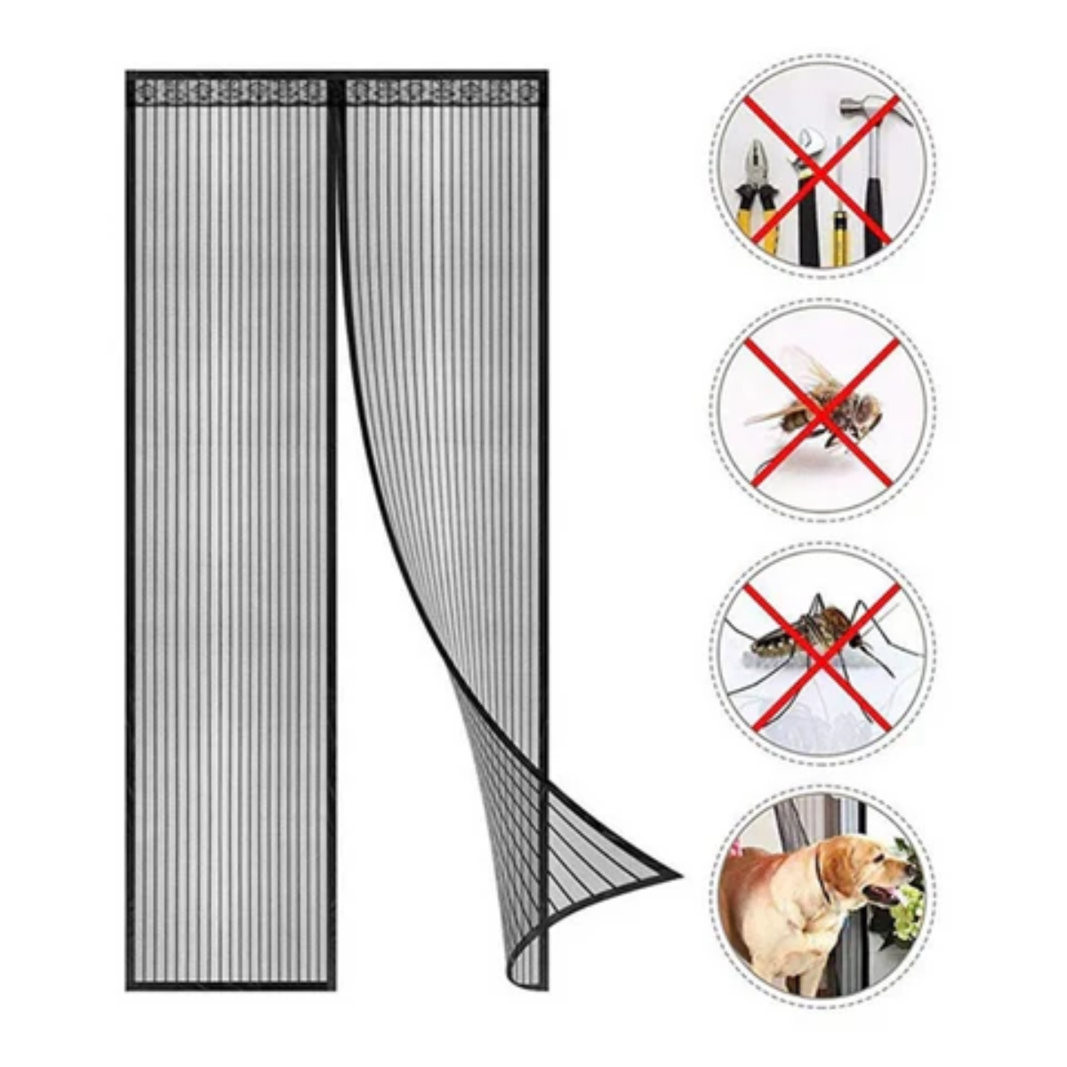 Malla Mosquitera Magnetica Para Puertas 100x210cm Magic Mesh-4