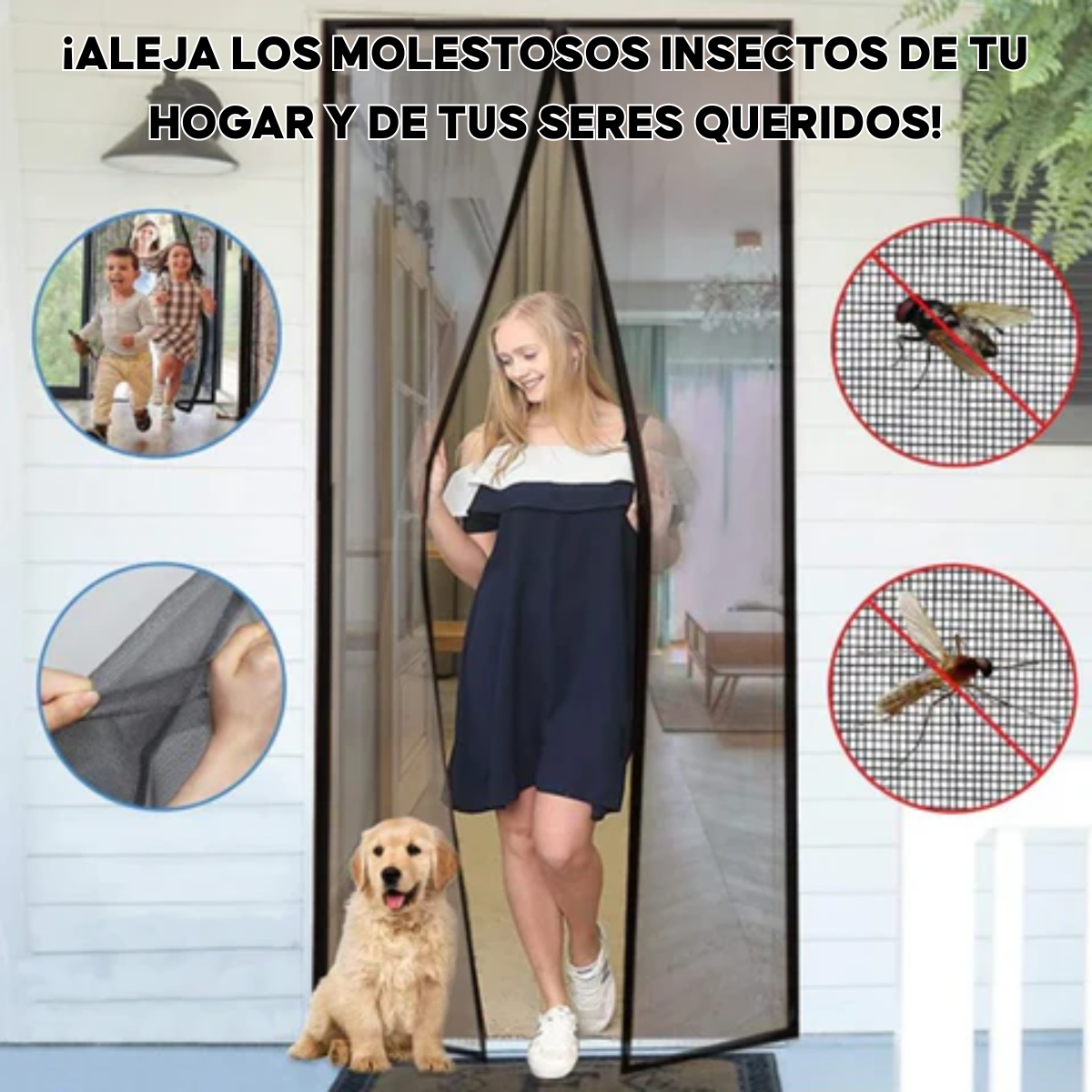 Malla Mosquitera Magnetica Para Puertas 100x210cm Magic Mesh-5