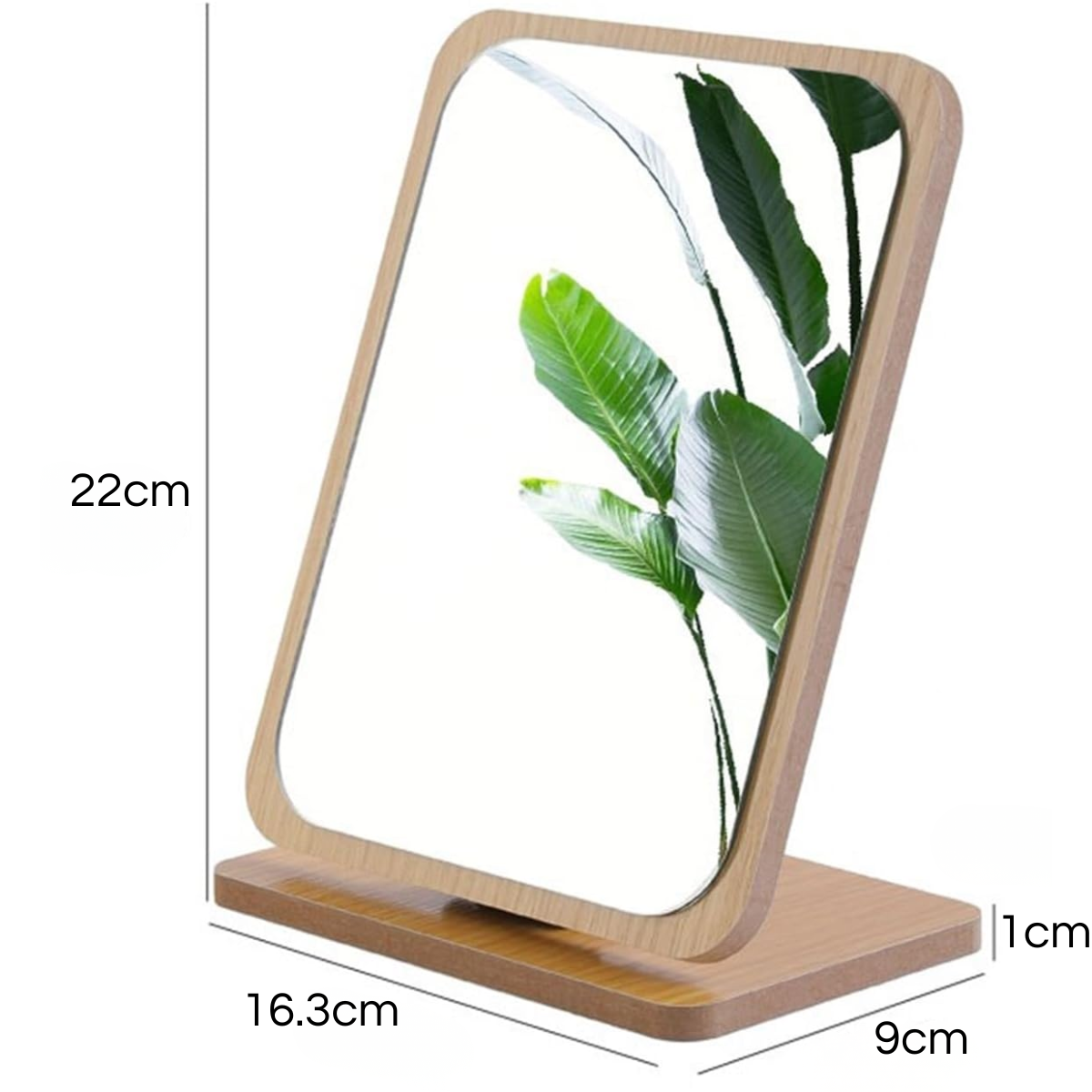 Espejo Escritorio De Mesa Decorativo Marco Madera Plegable-2