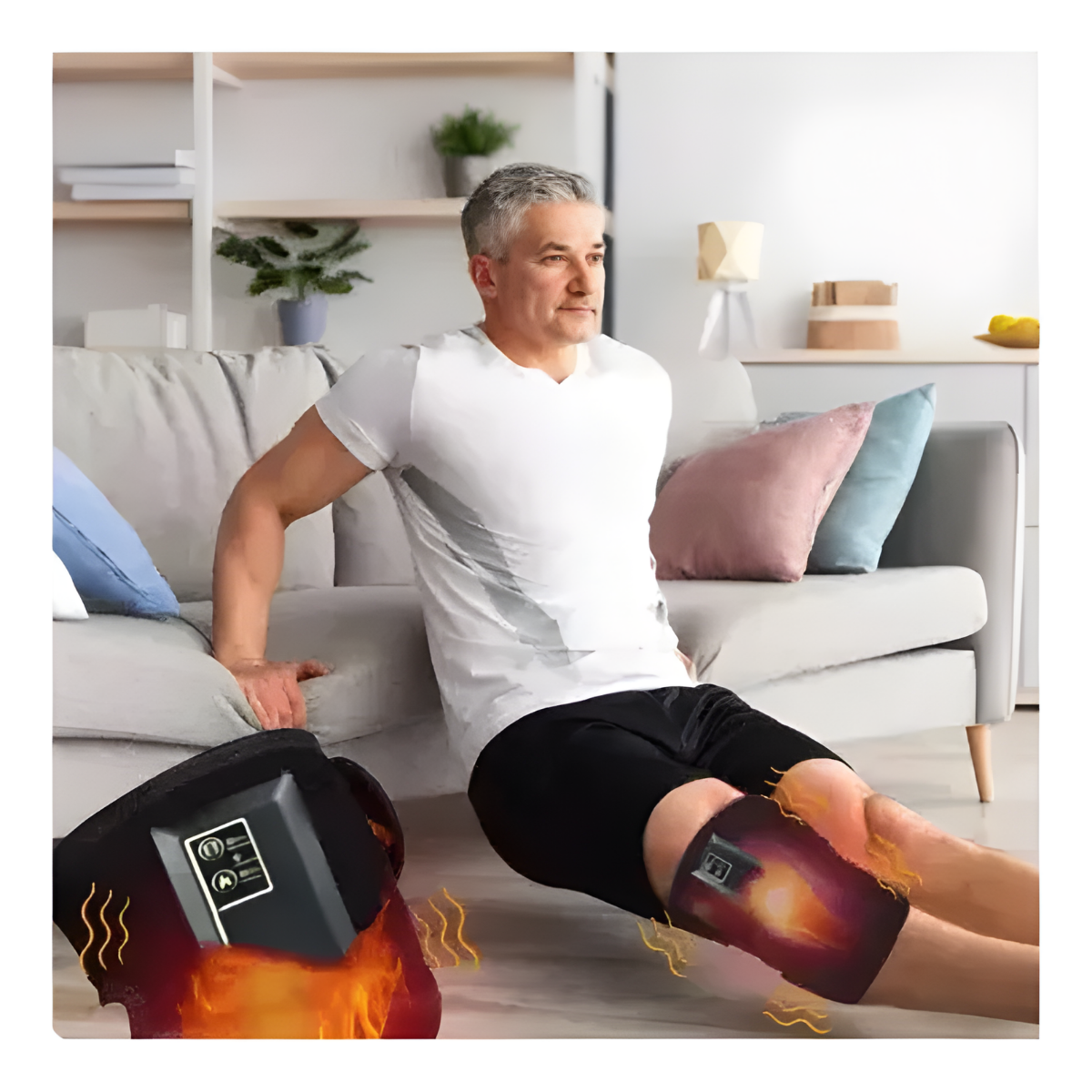 Masajeador De Rodilla Termico Recargable Con Vibracion-4