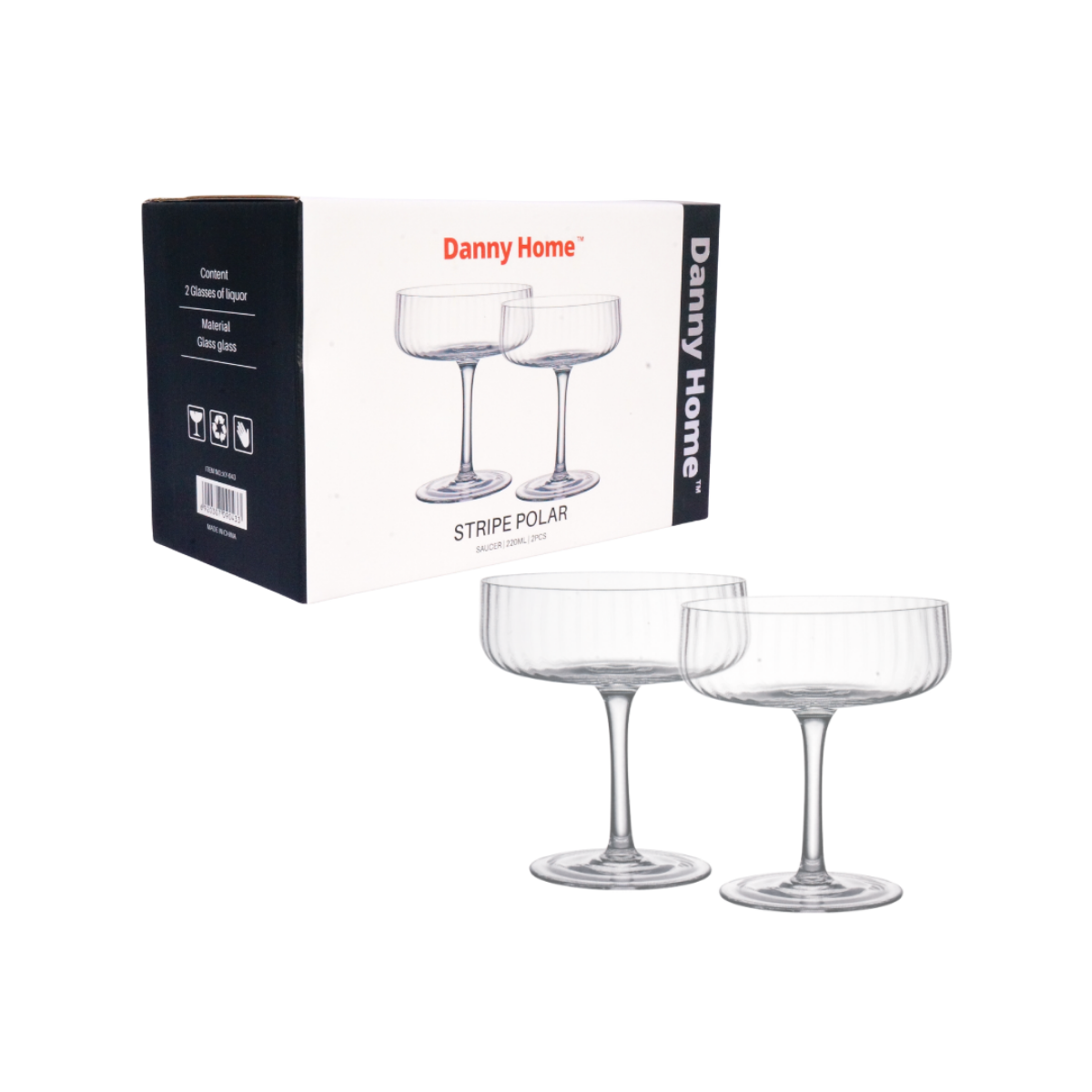 Set 2 Copas Labradas Danny Home Stripe Polar 220ml-5