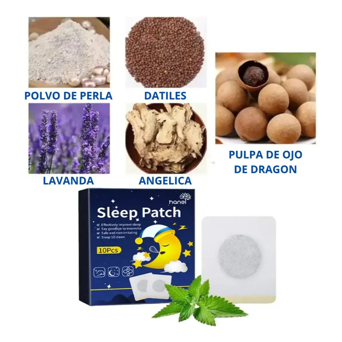 Pack 10 Parches Para Dormir Mejor Insomnio Relajante Natural-3