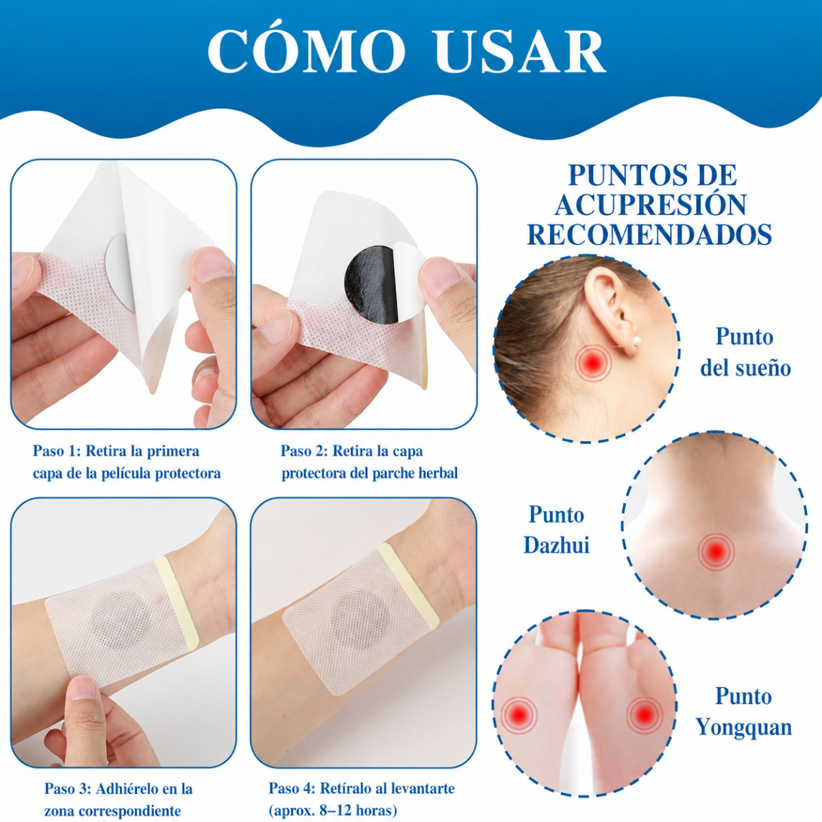 Pack 10 Parches Para Dormir Mejor Insomnio Relajante Natural-5