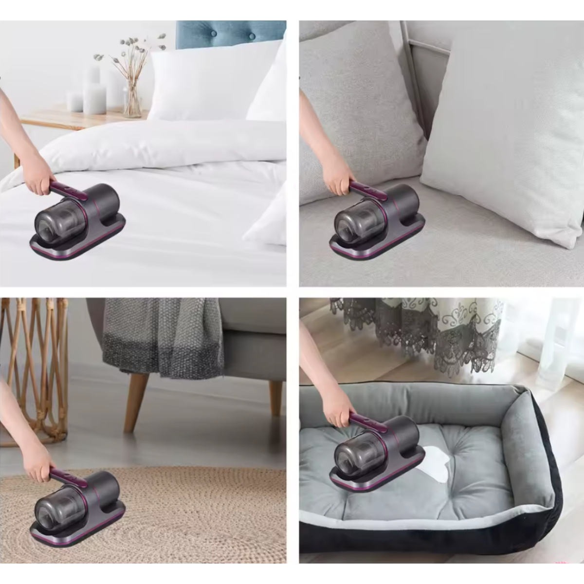 Aspiradora De Mano Inalámbrica Portátil Anti Ácaros Luz Uv-5