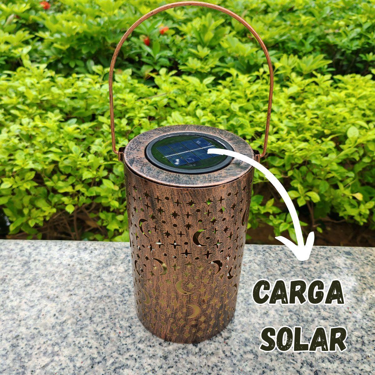 Lampara Foco Exterior Jardin Metal Recarga Solar Diseno Luna-2