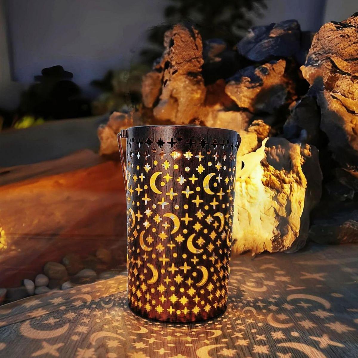 Lampara Foco Exterior Jardin Metal Recarga Solar Diseno Luna-3