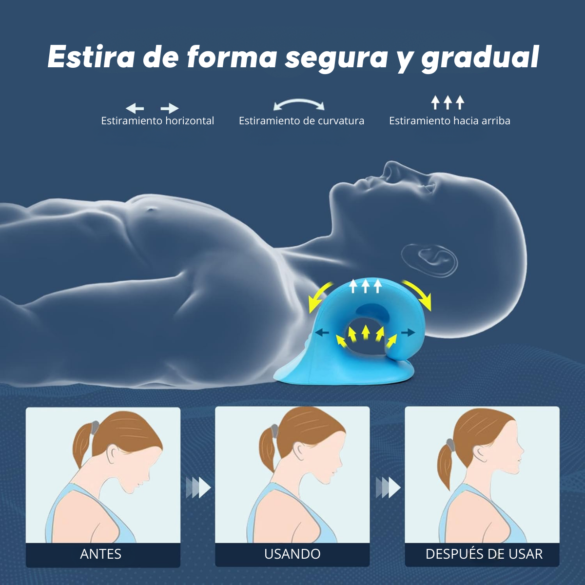 Almohada Traccion Cervical Corrector Masaje Cuello Hombros-4