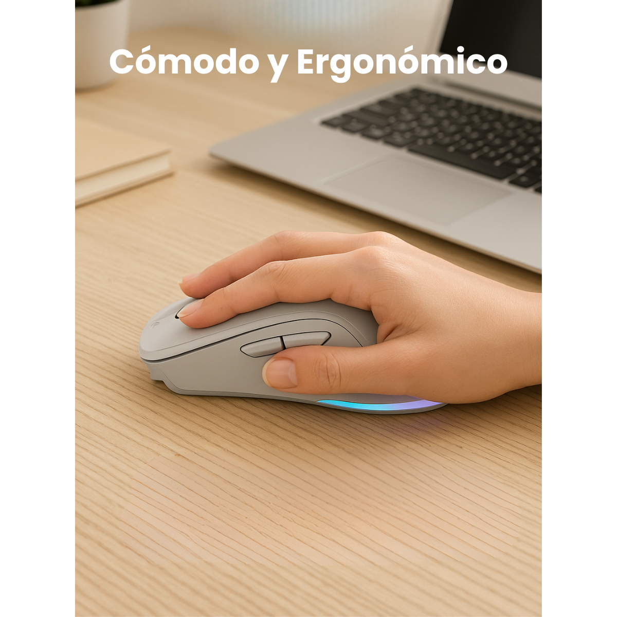 Mouse Gamer Blanco Luz Rgb Conexión Inalámbrica O Con Cable-6
