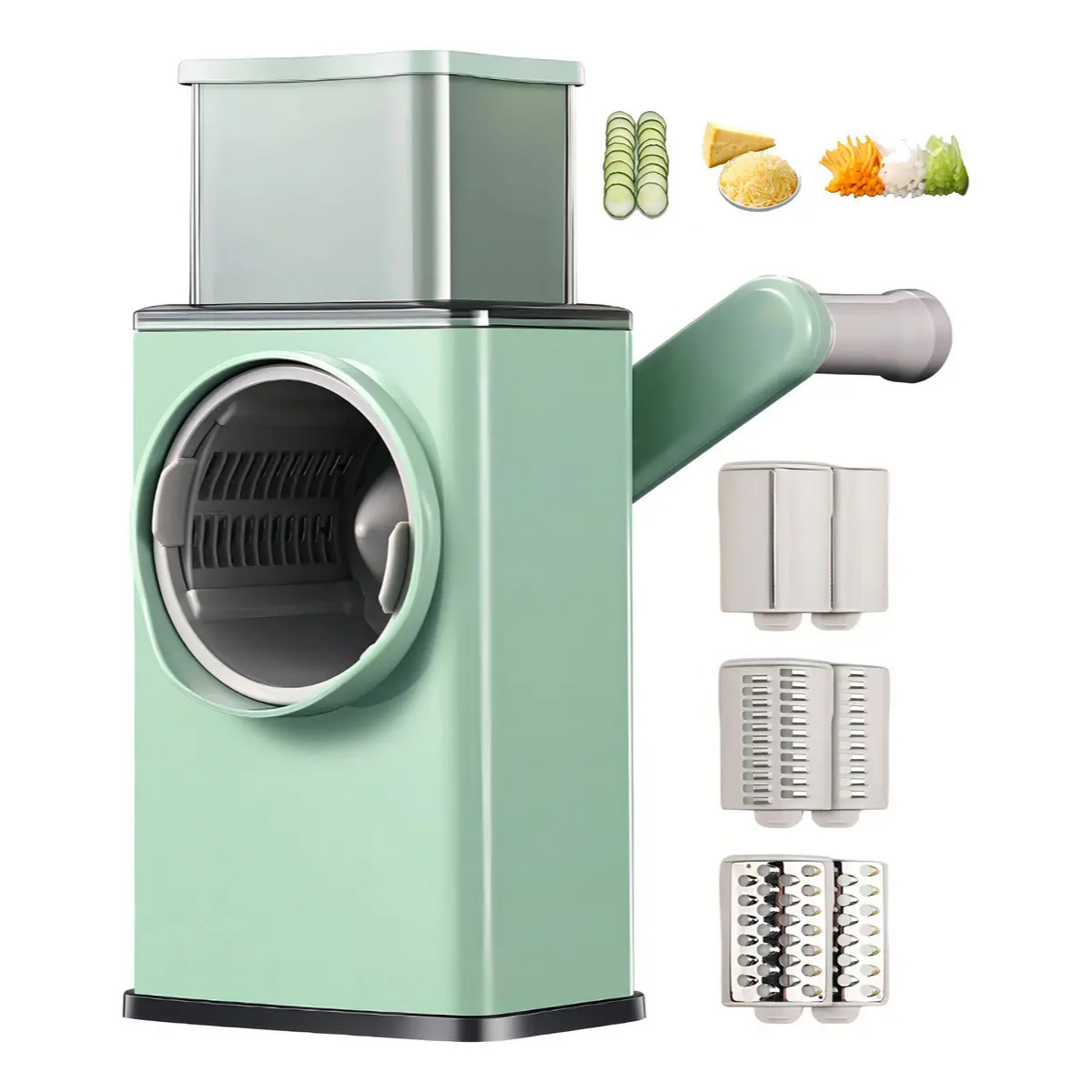 Rallador Y Cortador Giratorio Verduras Multifuncional Cocina-3