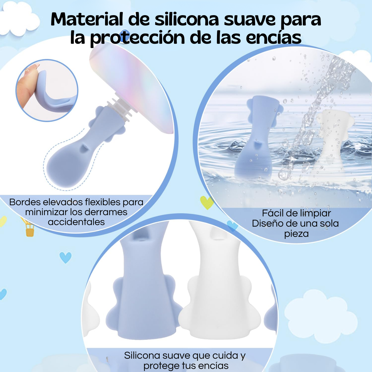 Set 5 Piezas Cucharas Dispensadoras De Silicona Para Bebes-4