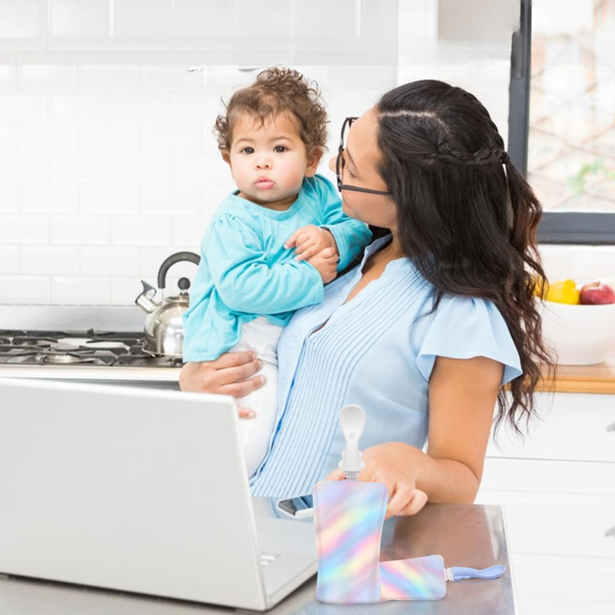 Set 5 Piezas Cucharas Dispensadoras De Silicona Para Bebes-6