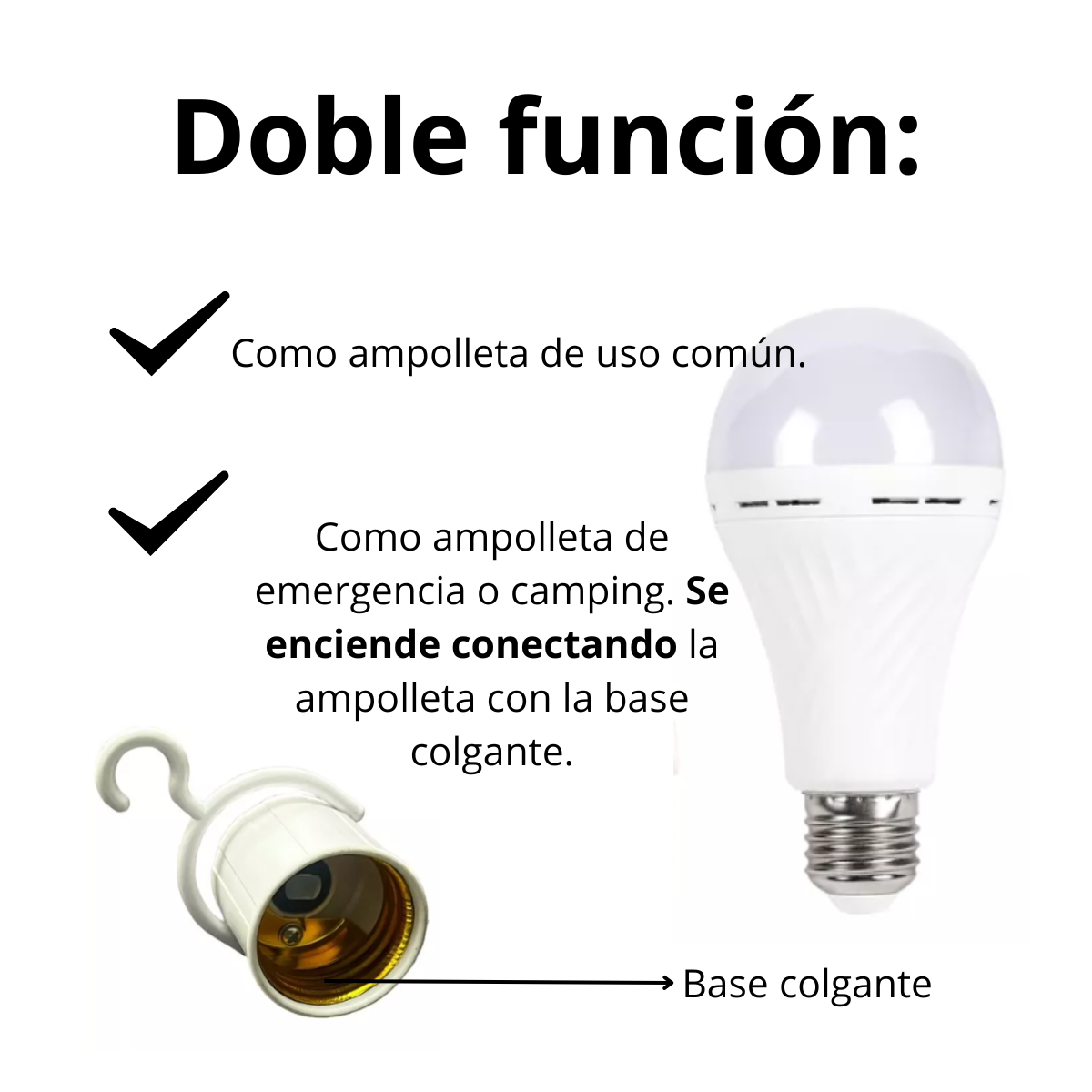 Ampolleta Bombilla Led De Emergencia O Camping-3