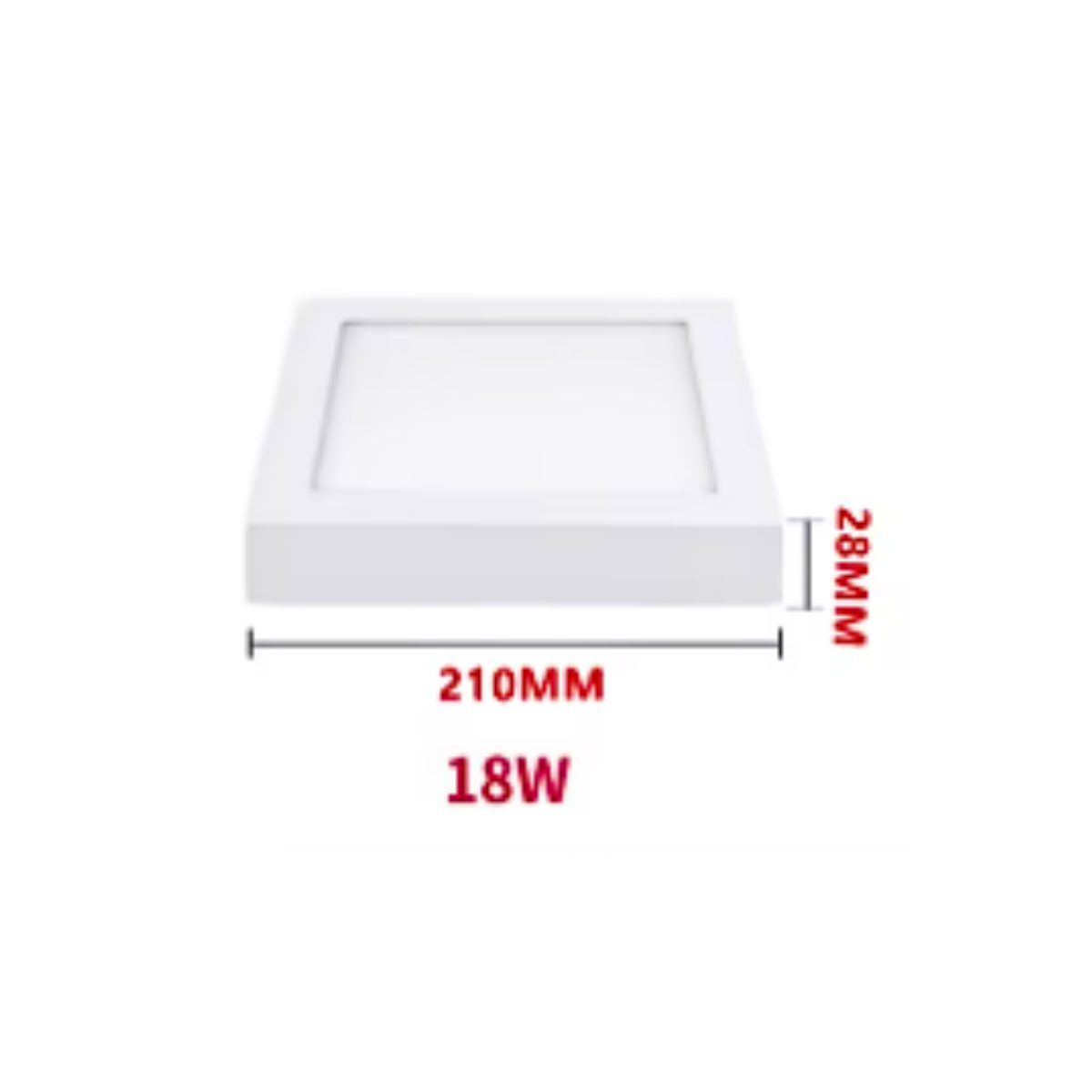 Lampara De Techo Sobrepuesto Blanco Cuadrado 18w Luz Fría-2