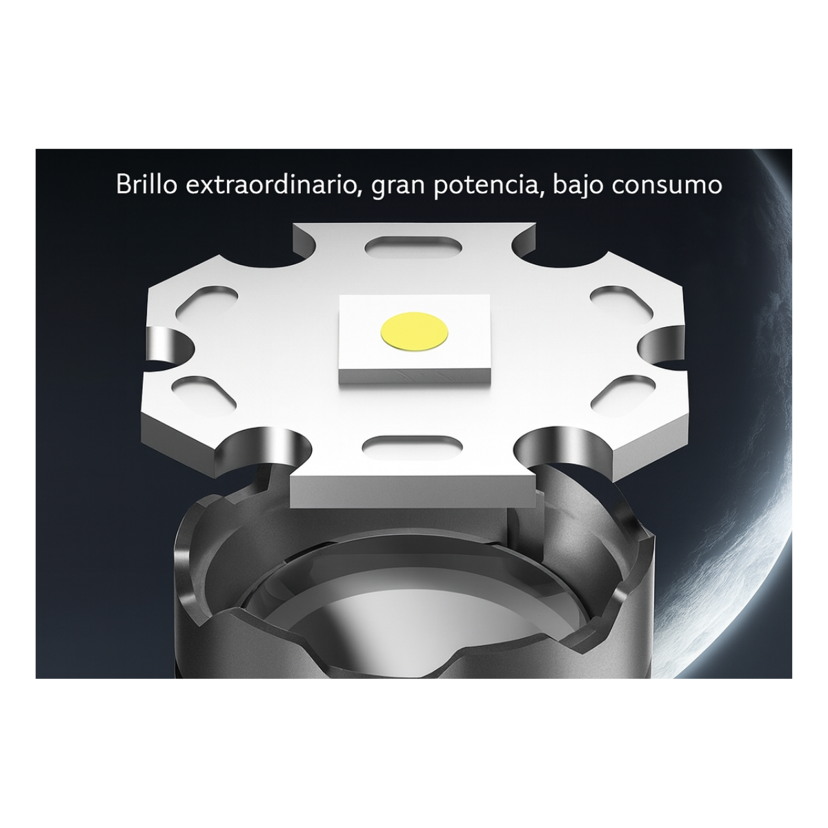 Linterna Led Recargable Zoom Retráctil + Powerbank Portátil-2